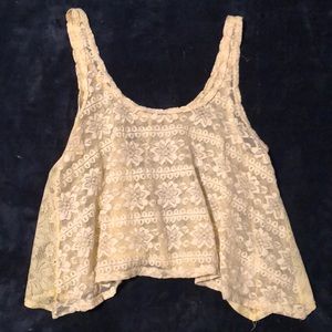 Yellow lace tank top